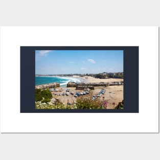 Newquay Harbour And Towan Beach Posters and Art